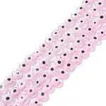 Handmade Evil Eye Lampwork Flat Round Bead Strands