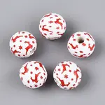 Christmas Spray Painted Schima Wood Beads