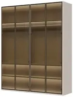 Čtyřdveřová prosklená šatní skříň baptiste - béžová