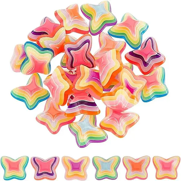 24Pcs 6 Colors Plastic Cabochons