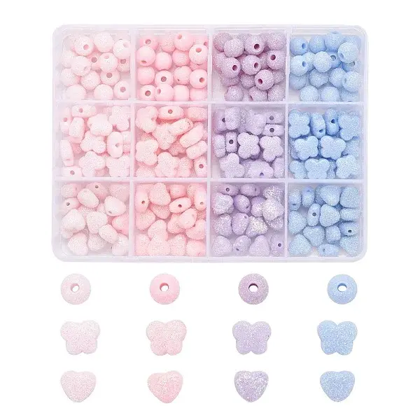 240Pcs 12 Style Opaque Acrylic Beads