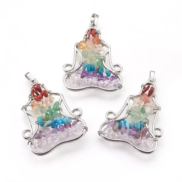 Natural & Synthetic Mixed Gemstone Chakra Pendants