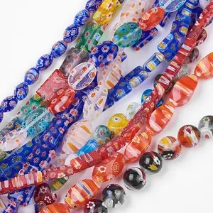 Handmade Millefiori Glass Lampwork Beads Strands