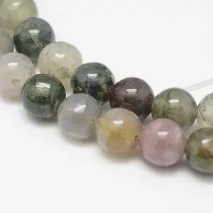 Natural Moss Agate Beads Strands