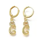 Brass Clear Cubic Zirconia Hoop Earrings