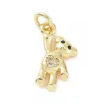 Brass Micro Pave Cubic Zirconia Charms