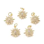 Brass Micro Pave Cubic Zirconia Charms