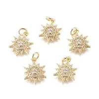 Brass Micro Pave Cubic Zirconia Charms
