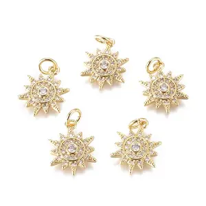 Brass Micro Pave Cubic Zirconia Charms
