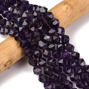 Faceted Natural Amethyst Beads Strands