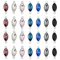 28Pcs 7 Colors Alloy Glass Connector Charms