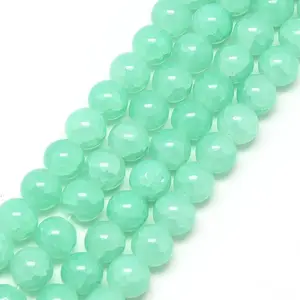 Baking Paint Crackle Glass Beads Strands