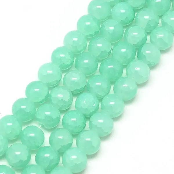 Baking Paint Crackle Glass Beads Strands