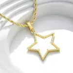 Brass Enamel Star Pendant Necklaces for Women