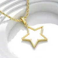 Brass Enamel Star Pendant Necklaces for Women