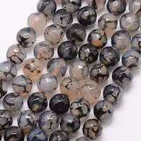 Natural Dragon Veins Agate Bead Strands