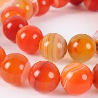 Natural Striped Agate/Banded Agate Round Bead Strands