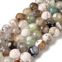 Dyed & Heated Natural Fire Crackle Agate Beads Strands