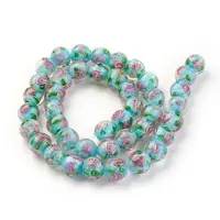 Handmade Gold Sand Lampwork Beads Strands