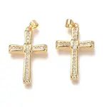 Brass Micro Pave Clear Cubic Zirconia Pendants