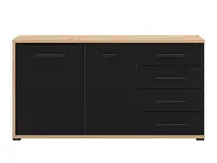 Kombinovaná komoda lugano - dub artisan/černá