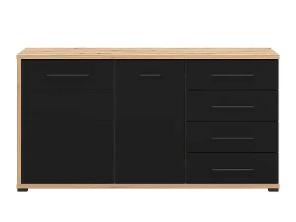 Kombinovaná komoda lugano - dub artisan/černá