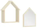 Domečková police se zrcadlem fairy - dub světlý