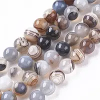 Natural Striped Agate/Banded Agate Beads Strands