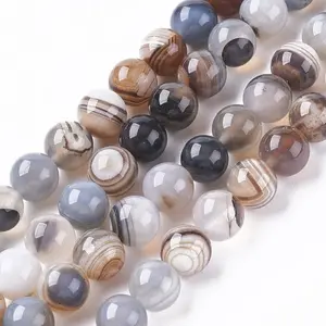 Natural Striped Agate/Banded Agate Beads Strands