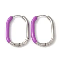 Oval 304 Stainless Steel Hoop Earrings for Women
