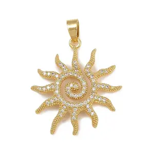 Brass Micro Pave Cubic Zirconia Pendants