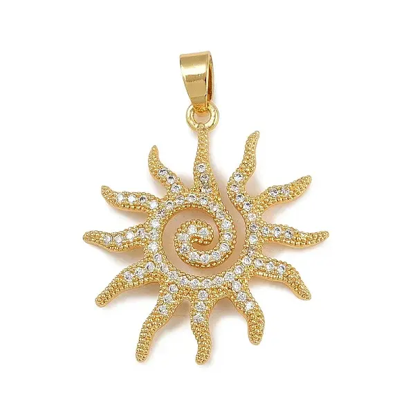 Brass Micro Pave Cubic Zirconia Pendants