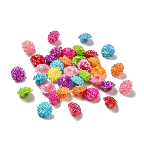 AB Color Acrylic Flower Sewing Shank Buttons