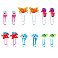 36Pcs 6 Style Sea Animal Shape Iron Paperclips