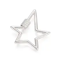 Brass Micro Pave Clear Cubic Zirconia Screw Carabiner Lock Charms