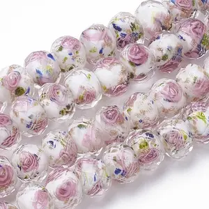 Handmade Gold Sand Lampwork Beads Strands