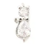 Brass Micro Pave Cubic Zirconia Kitten Links connectors