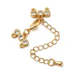 Brass Micro Pave Clear Cubic Zirconia Chain Extender