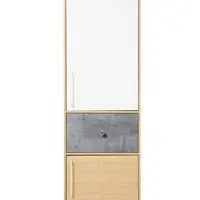 Úzká šatní skříň barney - dub/šedá/bílá