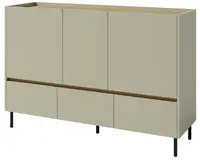 Široká kombinovaná komoda hailee - zelená/dub písečný