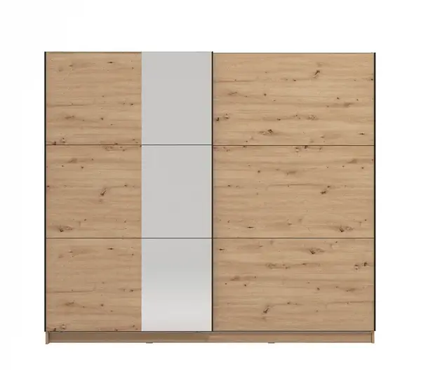 Šatní skříň s posuvnými dveřmi a zrcadlem catalina 240-dub artisan - s