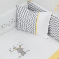 Ložní souprava do postýlky bunny-bílá/šedá/žlutá - 60x120cm