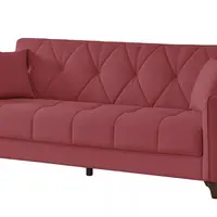 Trojmístná rozkládací pohovka s úložným prostorem patron - červená