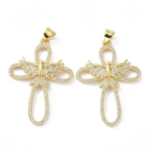 Brass Micro Pave Cubic Zirconia Pendant