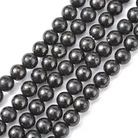 Natural Coal Quartz Beads Strands