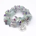 Natural Fluorite Stretch Bracelet Sets