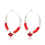 Bohemia Style Colorful Clay Beads Hoop Earrings