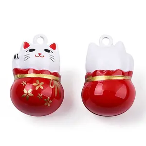 Baking Painted Brass Bell Pendants