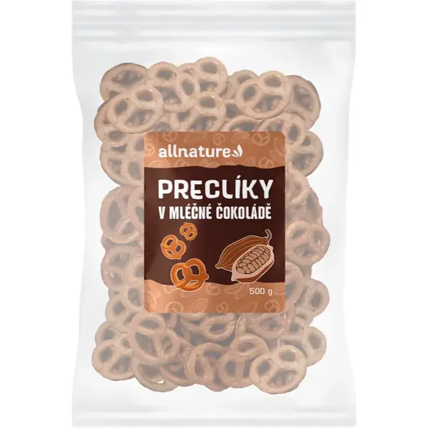 Allnature Praclíky v mliečnej čokoláde praclíky v poleve 500 g
