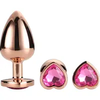 Dream Toys Gleaming Love Silver Plug Set sada análnych kolíkov Rose Gold Plug Set